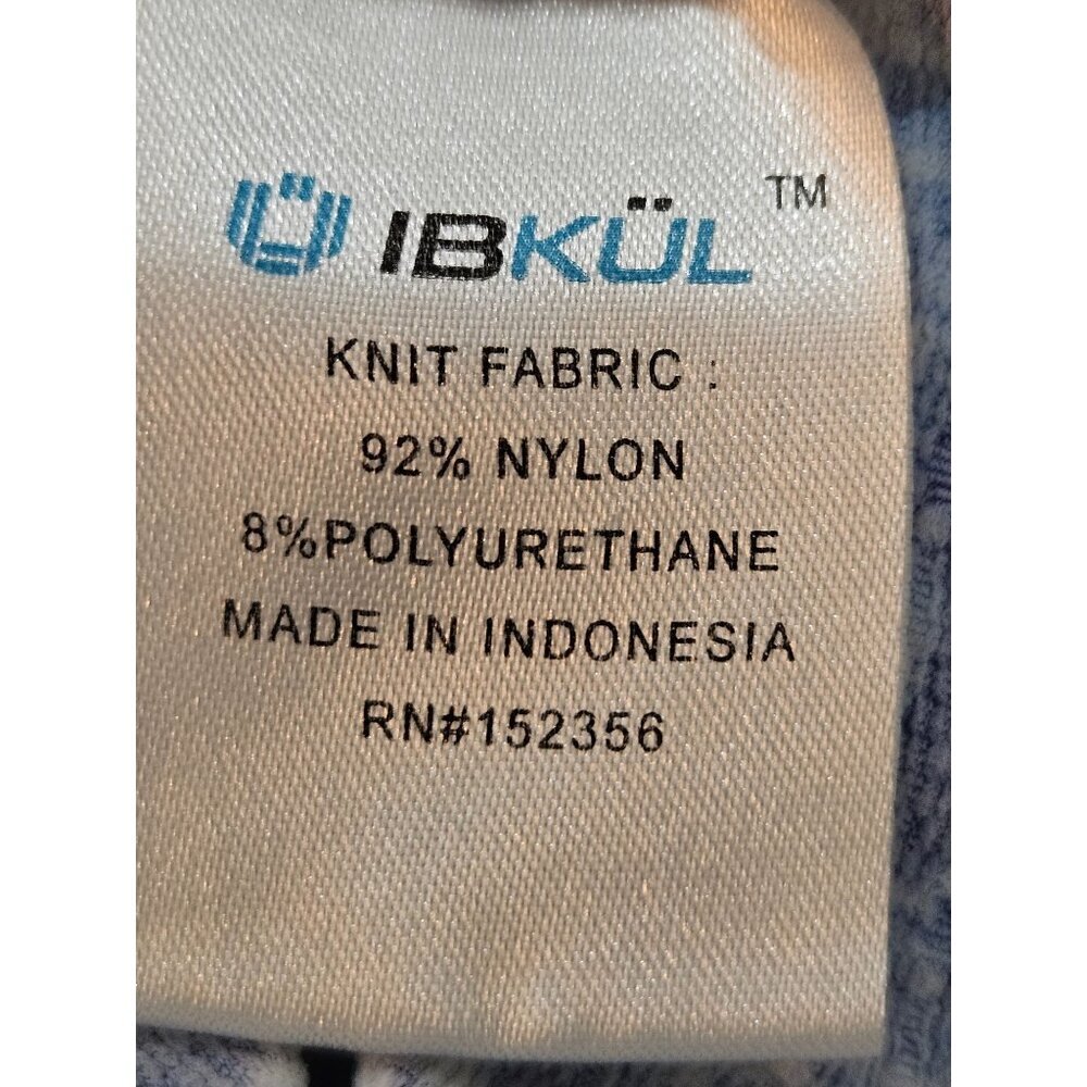 IBKUL Dress Medium Sleeveless Mock Zip Neck Elephant Print Blue UPF50 Resortwear - Picture 4 of 11